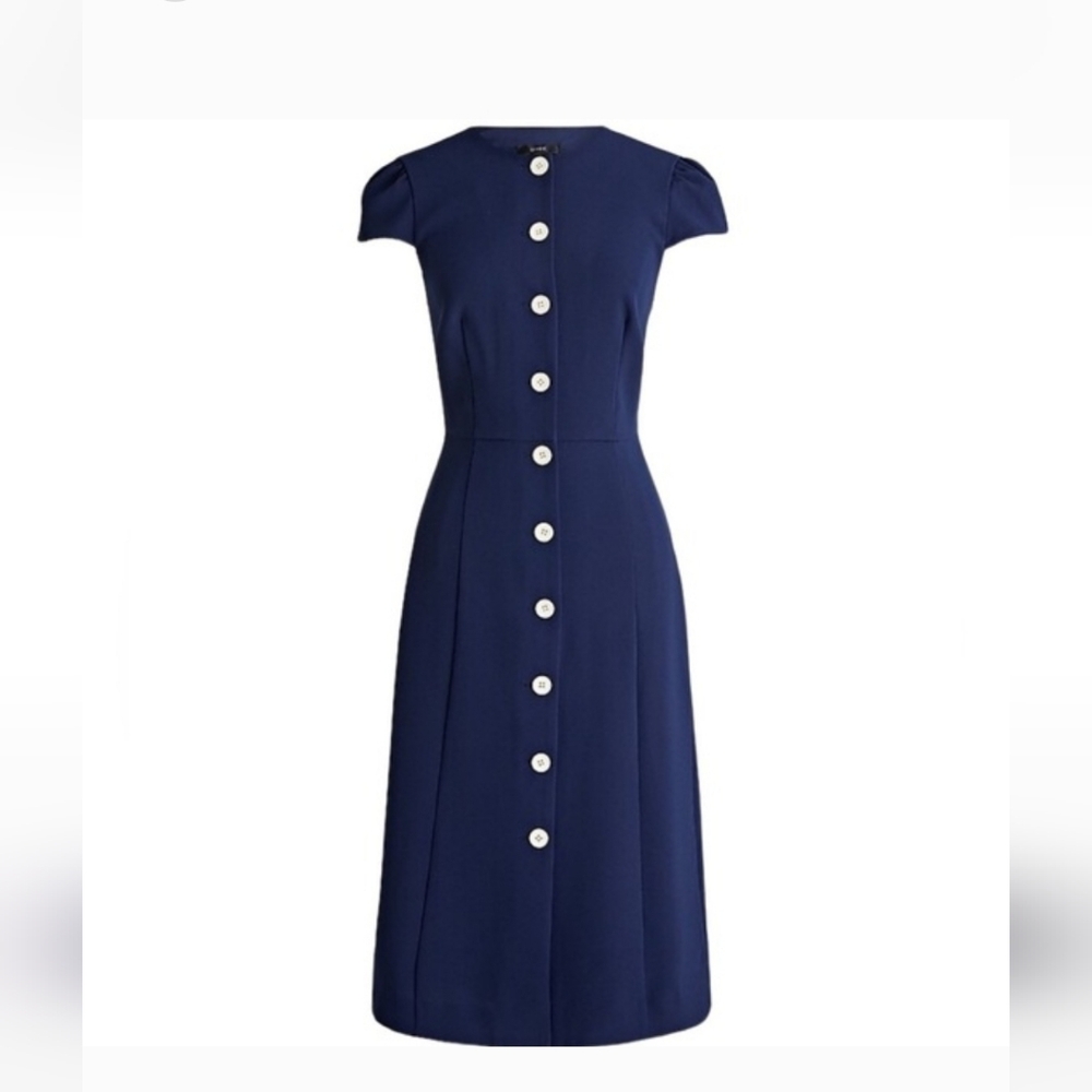 J.Crew Button-front Cap-sleeve Button front dress… - image 1